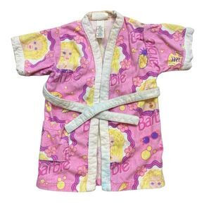 Rare Vintage 90’s Girls CoverUps Barbie Terry Cloth Robe‎ Size Medium